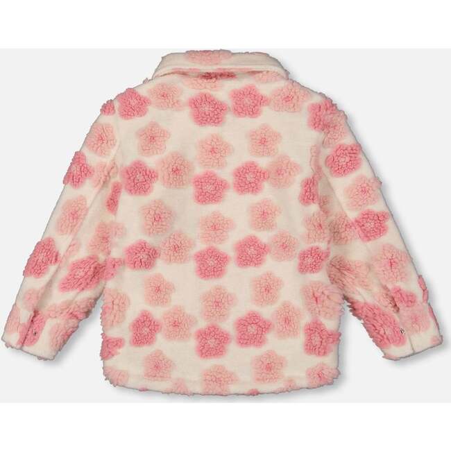 Sherpa Overshirt, Off-White and Pink - Jackets - 3