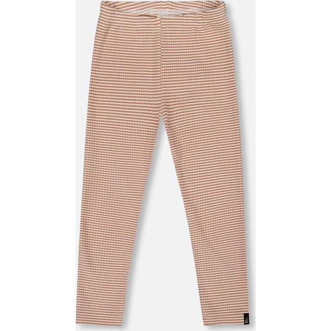 Rib Striped Leggings, Beige and Off-White
