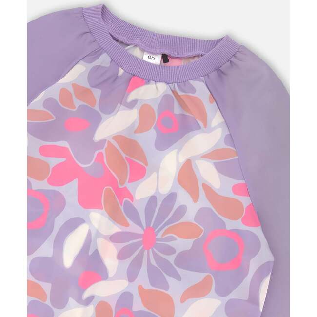 School Apron, Lilac Retro Flower Print - School Supplies - 3
