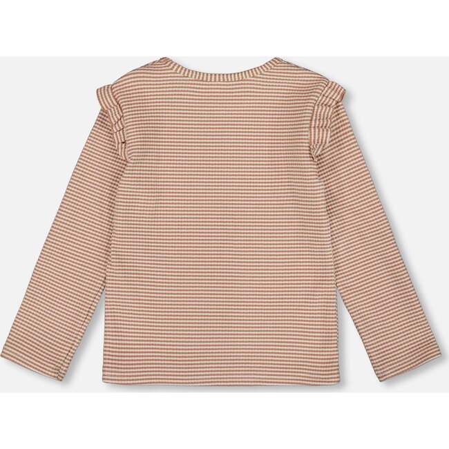 Rib Striped Top, Beige and Off-White - Shirts - 3