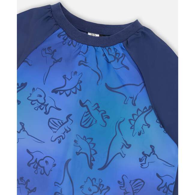 School Apron, Blue Gradient Dinosaur Print - School Supplies - 3