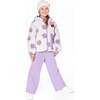 Reversible Mid-Season Sherpa Jacket Flower, Lavender - Fleece & Sherpa Jackets - 2