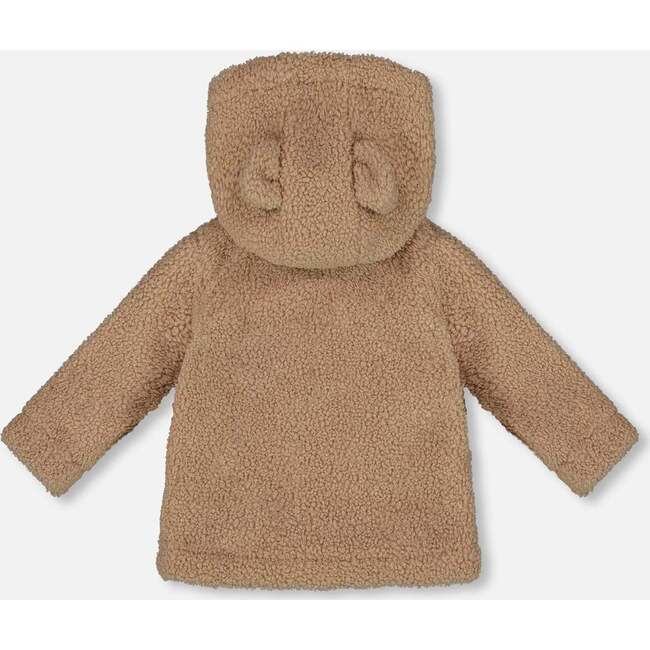 Sherpa Bear Hooded Zip Jacket, Brown - Jackets - 3