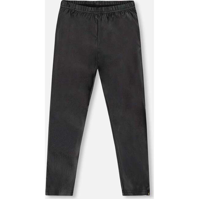 Shiny Stretch Jersey Leggings, Black