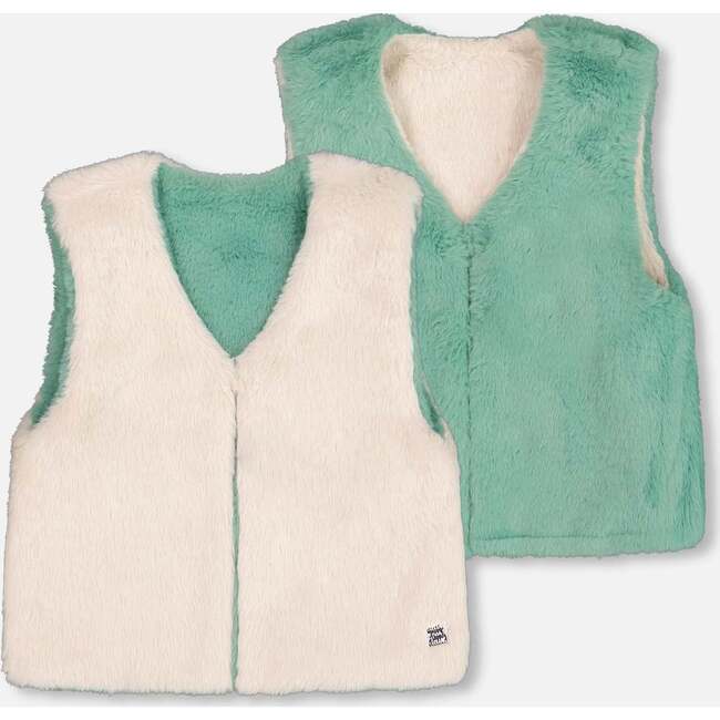 Reversible Faux Fur Vest, Off-White