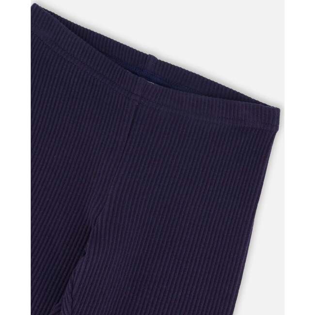 Ribbed Leggings, Navy Blue - Leggings - 3