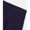 Ribbed Leggings, Navy Blue - Leggings - 3