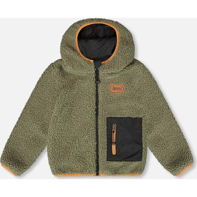 Reversible Mid-Season Sherpa Jacket Khaki, Black