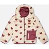 Reversible Mid-Season Sherpa Jacket Burgundy Heart, Purple Plum - Fleece & Sherpa Jackets - 1 - thumbnail