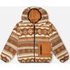 Reversible Mid-Season Sherpa Jacket Brown Aztec Pattern, Brown Pecan - Fleece & Sherpa Jackets - 1 - thumbnail