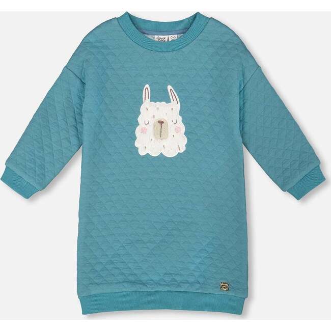 Quilted Tunic Dress, Turquoise Blue