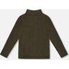 Shiny Rib Mock Neck Top, Black and Gold - Shirts - 3