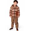 Reversible Mid-Season Sherpa Jacket Brown Aztec Pattern, Brown Pecan - Fleece & Sherpa Jackets - 3