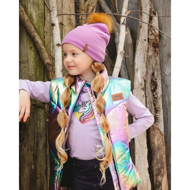Quilted Mid-Season Sleeveless Vest Metallic Multicolor, Multicolored - Vests - 2