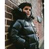 Quilted Bomber-Style Winter Coat, Black - Jackets - 2
