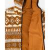 Reversible Mid-Season Sherpa Jacket Brown Aztec Pattern, Brown Pecan - Fleece & Sherpa Jackets - 4