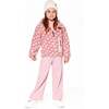 Reversible Mid-Season Sherpa Jacket Pink Heart, Light Pink - Fleece & Sherpa Jackets - 4