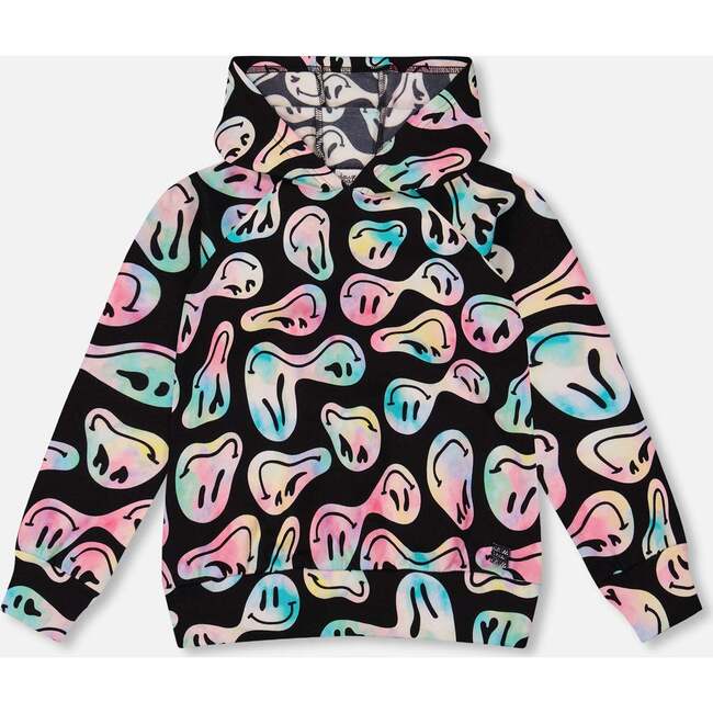 Pullover Fleece Hoodie, Smiley Face Girl