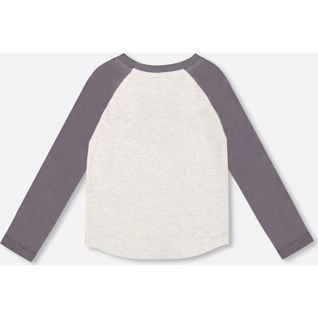 Raglan Sleeve Organic Cotton Jersey Tee, Light Heather Gray - Shirts - 3