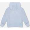 Pullover Hooded Fleece Sweatshirt with Zip Pocket, Light Blue - Sweatshirts - 3