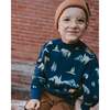 Pullover Fleece Sweatshirt, Navy Animal Print - Sweatshirts - 2