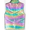 Quilted Mid-Season Sleeveless Vest Metallic Multicolor, Multicolored - Vests - 5
