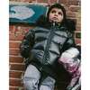 Quilted Bomber-Style Winter Coat, Black - Jackets - 3