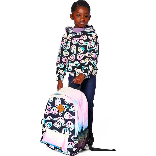 Pullover Fleece Hoodie, Smiley Face Girl - Sweatshirts - 2