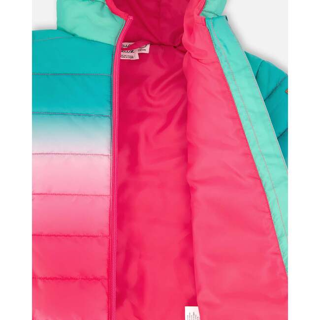 Quilted Mid-Season Jacket Green and Pink Gradient, Green & Pink Gradient - Jackets - 4