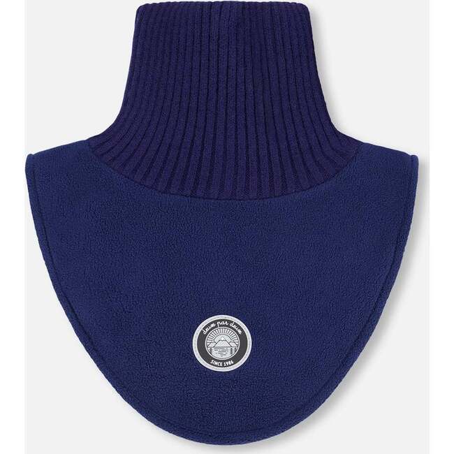 Polar Fleece and Knit Neckwarmer, Navy Blue