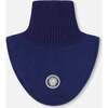 Polar Fleece and Knit Neckwarmer, Navy Blue - Scarves - 1 - thumbnail
