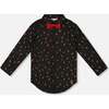 Printed Poplin Shirt with Bow Tie, Black and Multicolor - Button Downs - 1 - thumbnail