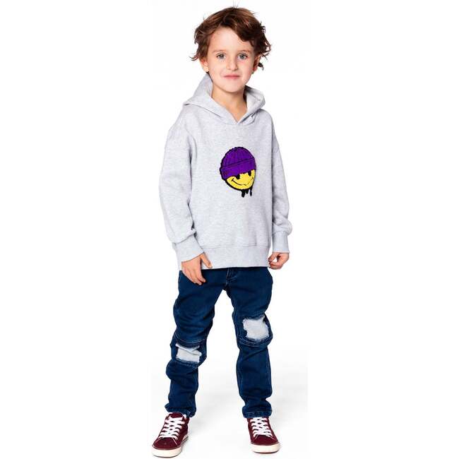 Pullover Fleece Hooded Sweatshirt, Light Heather Gray - Sweatshirts - 3