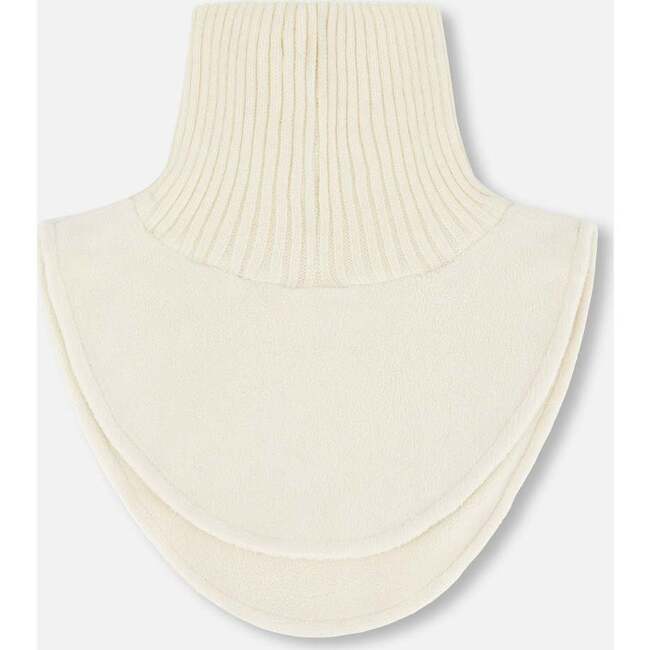 Polar Fleece and Knit Neckwarmer, Off-White - Scarves - 2