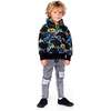 Printed Hooded Fleece Sweatshirt, Black - Sweatshirts - 2