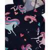 Pullover Fleece Hoodie, Navy Unicorn Print - Sweatshirts - 4