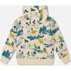 Printed Hooded Fleece Sweatshirt Beige, Off-White - Sweatshirts - 2
