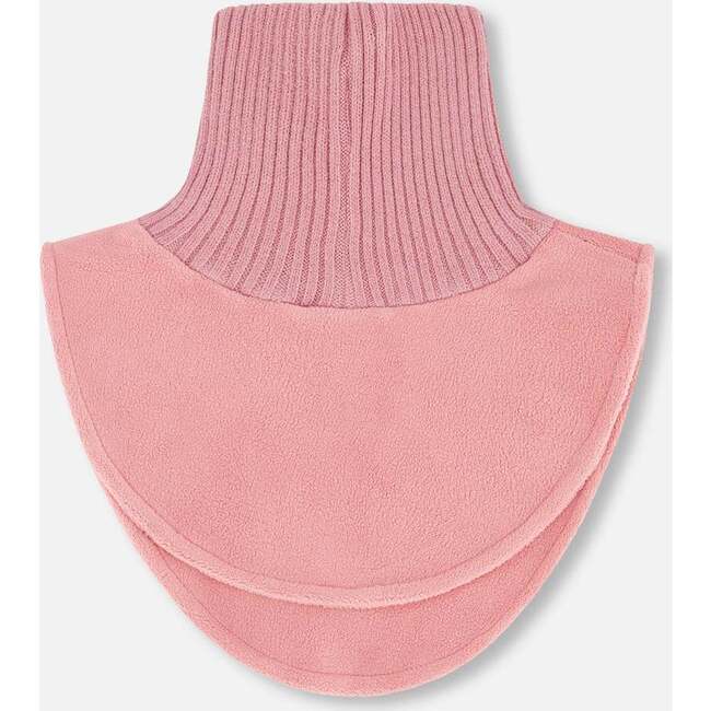 Polar Fleece and Knit Neckwarmer, Dusty Pink - Scarves - 2