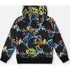 Printed Hooded Fleece Sweatshirt, Black - Sweatshirts - 3