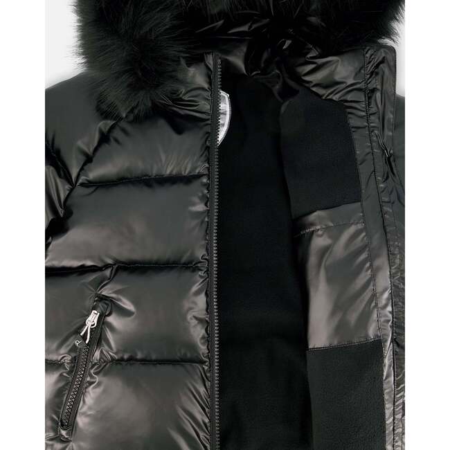 Quilted Bomber-Style Winter Coat, Black - Jackets - 5