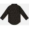 Printed Poplin Shirt with Bow Tie, Black and Multicolor - Button Downs - 3