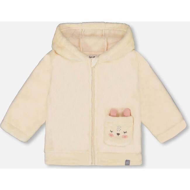 Plush Hooded Jacket Off White, Off-White