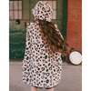Printed Fake Fur Long Coat Leopard, Black and Beige - Jackets - 3