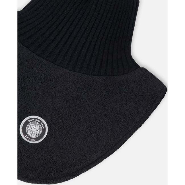 Polar Fleece and Knit Neckwarmer, Black - Scarves - 3