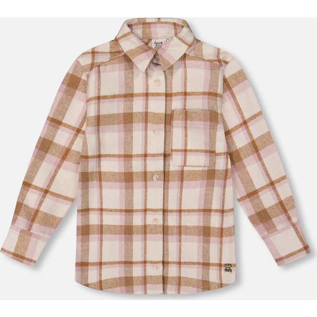 Plaid Overshirt, Off-White, Beige and Pink