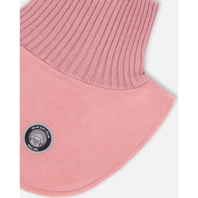 Polar Fleece and Knit Neckwarmer, Dusty Pink - Scarves - 3