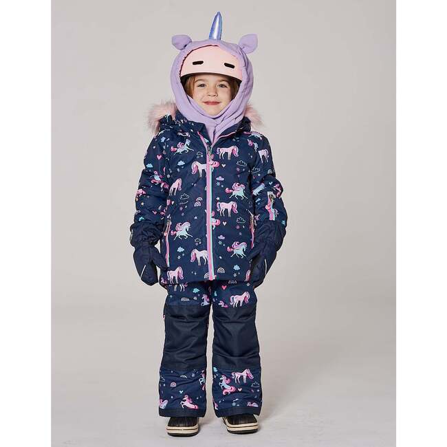 Polar Fleece Balaclava for Ski Helmet Purple Unicorn, Purple Lilac - Winter Hats - 3