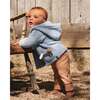 Plush Hooded Jacket, Light Blue - Jackets - 2