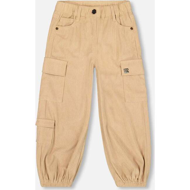 Parachute Corduroy Pants with Cargo Pockets, Light Pecan Brown
