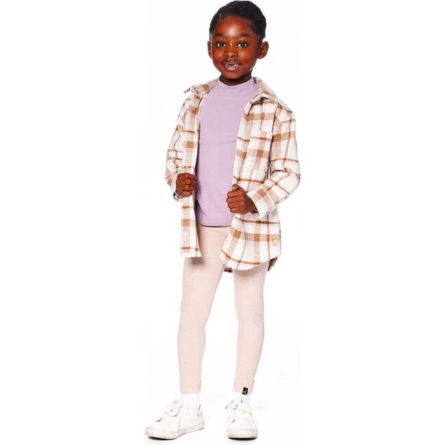Plaid Overshirt, Off-White, Beige and Pink - Jackets - 2